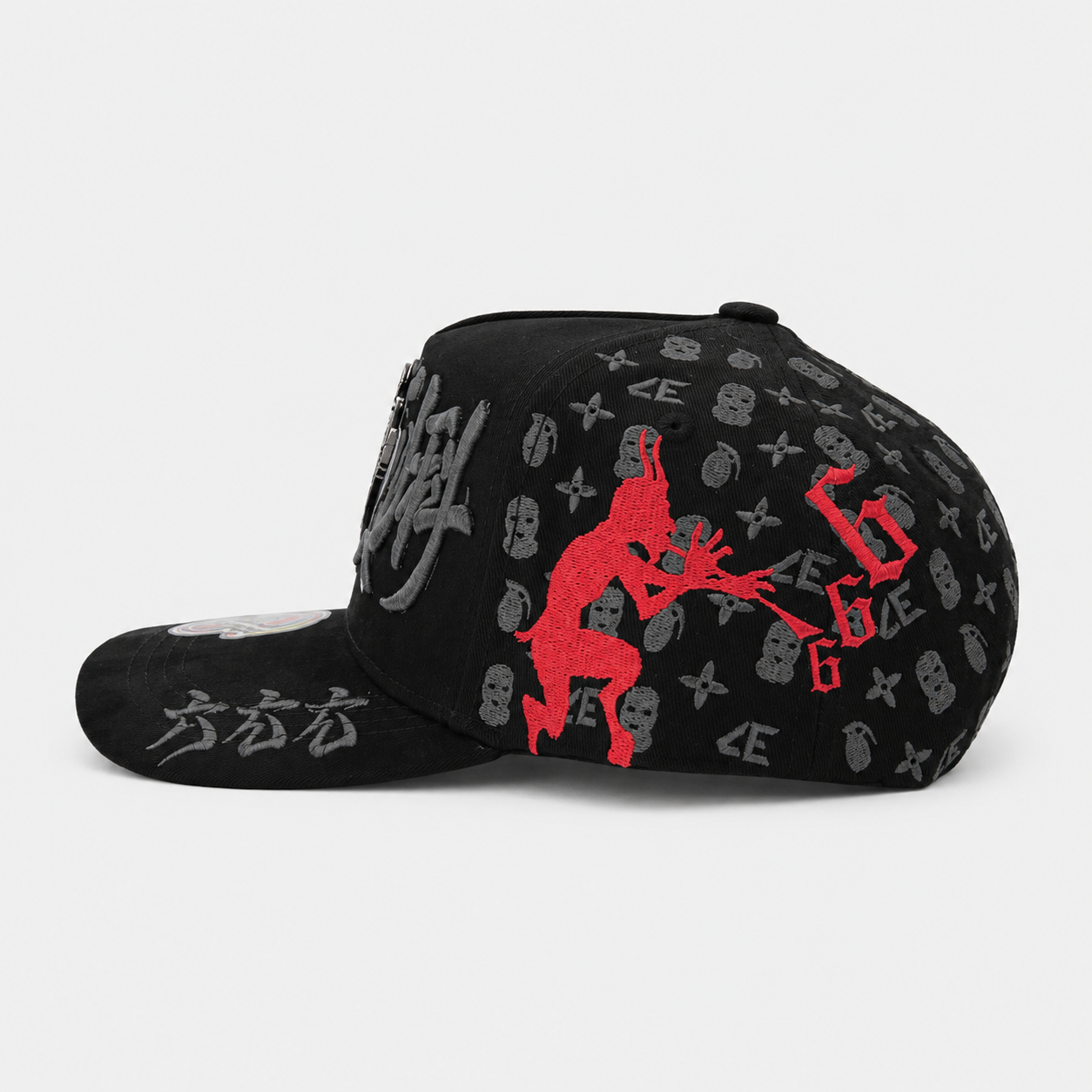Gorra Fantasma/Diablo negro unidos