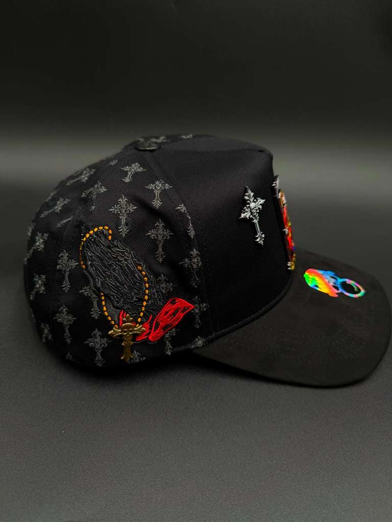 Gorra santa muerte dios me guía ella me cuida chava Hats