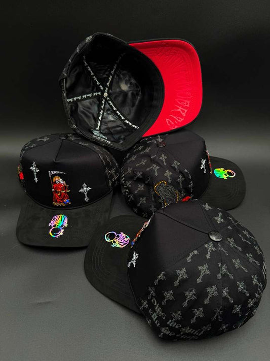 Gorra santa muerte dios me guía ella me cuida chava Hats