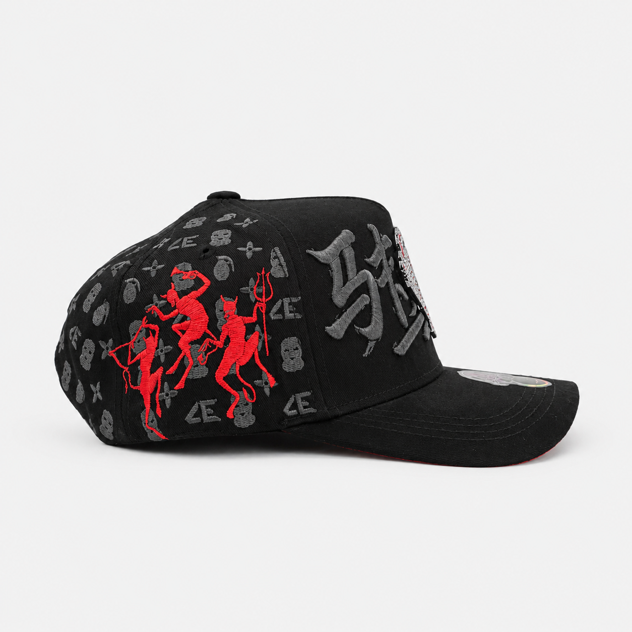 Gorra Fantasma/Diablo negro unidos
