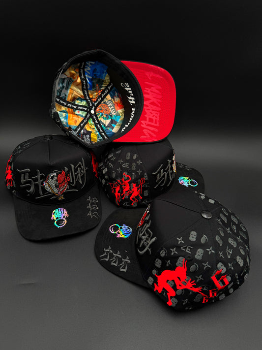 Gorra Fantasma/Diablo negro unidos