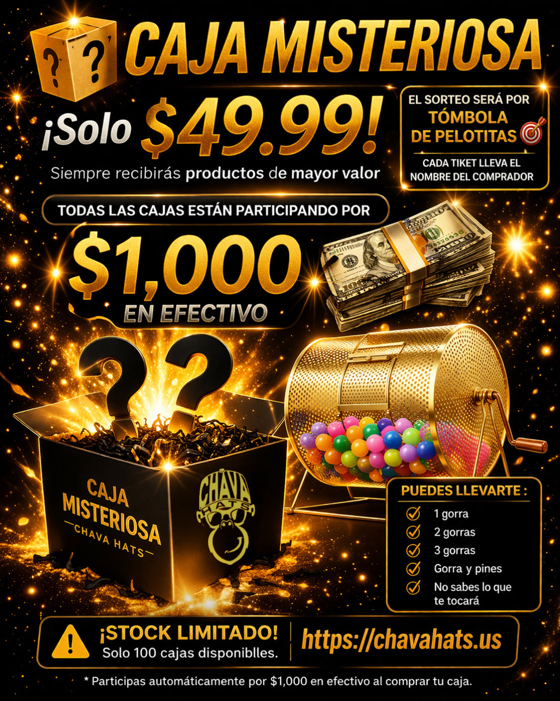 1🔥 CAJA MISTERIOSA CHAVA HATS 🔥 leer descripción 👇 antes de comprar 🙏⚠️be