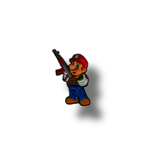 Mario bélico Pin – Red Glitter Edition