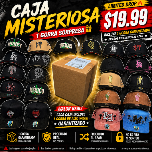 Caja misteriosa                   (solo traen 1 gorra al azar de todo nuestro inventario ✅